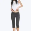 Mid-Rise Capri Trousers – Dark Grey
