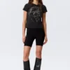 Mid Rise Fitted Biker Shorts – Black