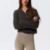 Mid Rise Fitted Biker Shorts – Greige