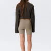 Mid Rise Fitted Biker Shorts – Greige