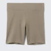 Mid Rise Fitted Biker Shorts – Greige