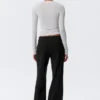 Mid Rise Flared Suiting Trousers – Black