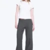 Mid Rise Flared Suiting Trousers – Dark Grey Melange