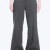 Mid Rise Flared Suiting Trousers – Dark Grey Melange