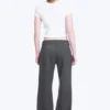 Mid Rise Flared Suiting Trousers – Dark Grey Melange