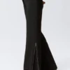Mid Rise Flared Zip-Up Trousers – Black