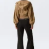 Mid Rise Flared Zip-Up Trousers – Black