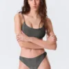 Mid-Rise Glitter Brazilian Bikini Bottoms – Grey – Glitter