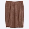 Mid Rise Knitted Midi Skirt – Brown