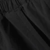 Mid Rise Loose Baggy Leg Nylon Trousers – Black