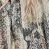 Mid Rise Loose Flounce Trousers – Beige – Snakeskin Pattern