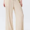 Mid Rise Loose Flounce Trousers – Light Beige