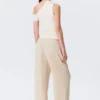 Mid Rise Loose Flounce Trousers – Light Beige