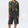 Mid Rise Loose Knee-Length Cargo Shorts – Navy Camo