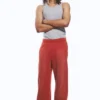 Mid Rise Loose Straight Leg Sweatpants – Red