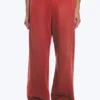 Mid Rise Loose Straight Leg Sweatpants – Red