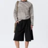 Mid Rise Loose Suiting Shorts – Black