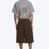 Mid Rise Loose Suiting Shorts – Dark Brown