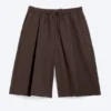 Mid Rise Loose Suiting Shorts – Dark Brown