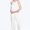 Mid Rise Loose Wide Leg Lyocell Trousers – White
