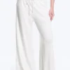 Mid Rise Loose Wide Leg Lyocell Trousers – White