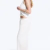 Mid Rise Loose Wide Leg Lyocell Trousers – White