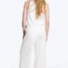 Mid Rise Loose Wide Leg Lyocell Trousers – White