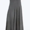 Mid Rise Panelled Maxi Skirt – Dark Grey Melange
