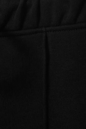 Mid Rise Pintuck Flared Sweatpants – Black