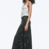 Mid Rise Printed Maxi Skirt – Khaki Green – Camouflage