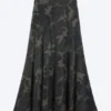 Mid Rise Printed Maxi Skirt – Khaki Green – Camouflage