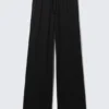 Mid Rise Relaxed Pyjama Trousers – Black