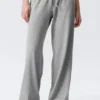 Mid Rise Relaxed Pyjama Trousers – Grey Melange