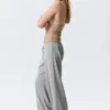 Mid Rise Relaxed Pyjama Trousers – Grey Melange