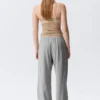 Mid Rise Relaxed Pyjama Trousers – Grey Melange