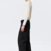 Mid Rise Relaxed Straight Leg Chino Trousers – Black