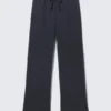 Mid Rise Wide Leg Terry Pyjama Trousers – Dark Blue