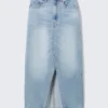 Midi Denim Skirt – Fresh Blue – Light Blue