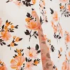 Midi Square Neck Slit Dress – White – Pink Floral