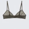 Mila Printed Mesh Triangle Bra – Dark Brown