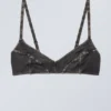 Miley Washed Cotton Bra – Bleach Washed Black