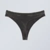 Miley Washed Cotton Thong – Bleach Washed Black