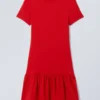 Mini Balloon T-Shirt Dress – Red