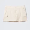 Mini Cotton Cargo Skirt – Off-White