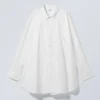 Mini Cotton Poplin Shirt Dress – White