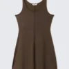 Mini Jersey Tank Dress – Dark Brown