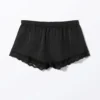 Mini Lace Satin Shorts – Black
