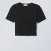 Mini Rib Crop Top – Black