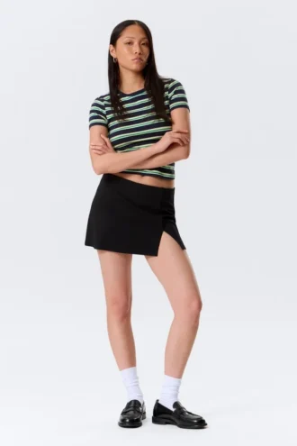 Mini Slit Skirt – Black