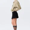 Mini Suede Wrap Skirt – Black